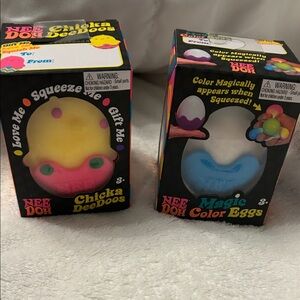 Needoh Chicka DeeDoos and Magic Color Eggs Toy Set (includes both)